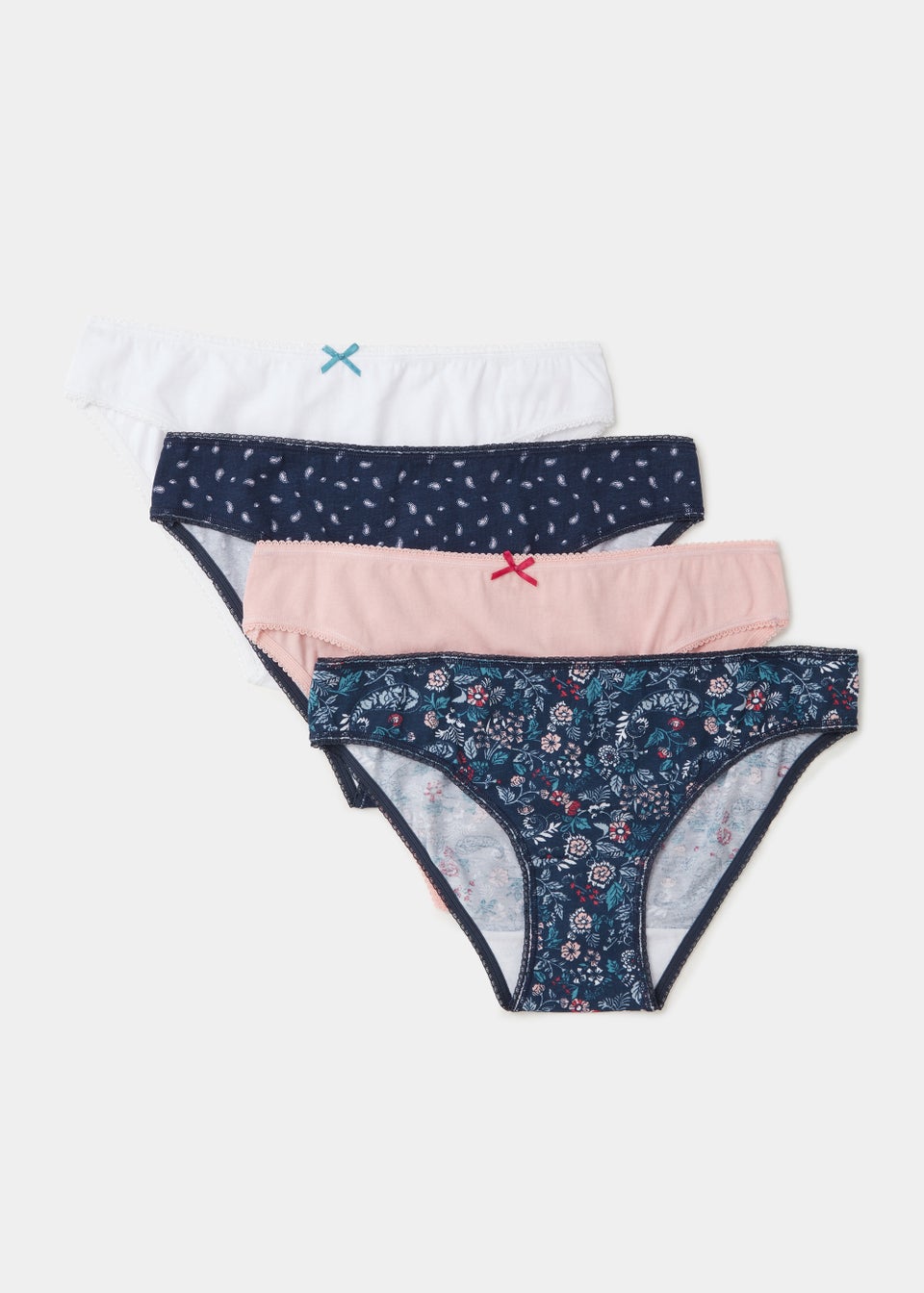 4 Pack Pink Floral Print Mini Knickers