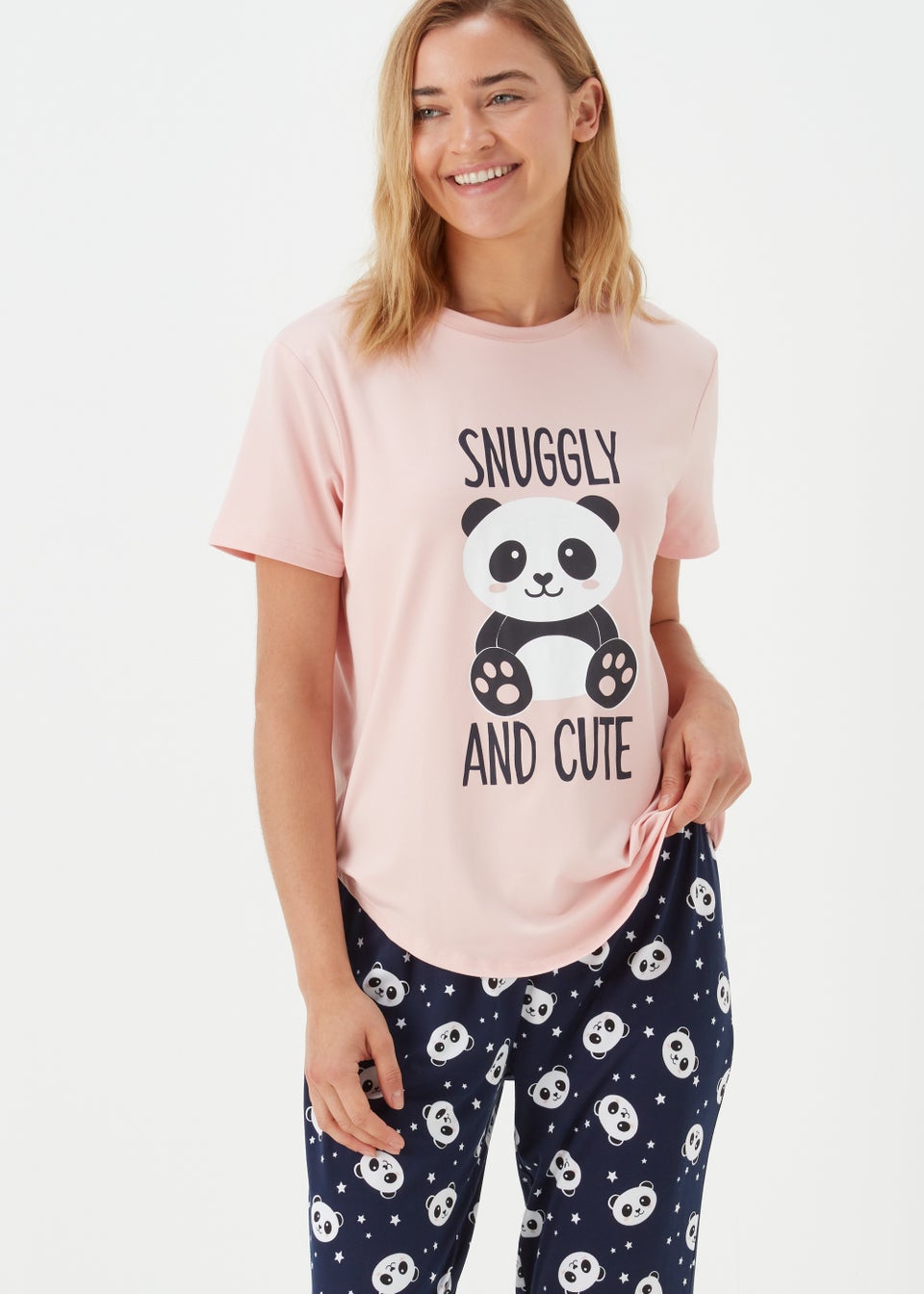 Pink Panda Print Pyjama Set - Matalan