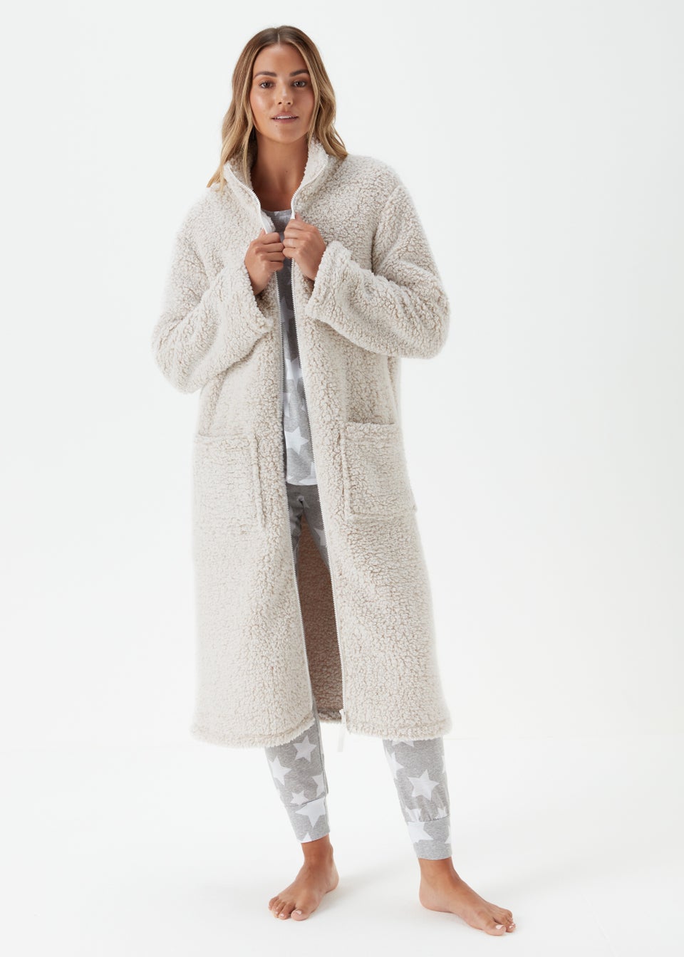 Ladies Soft Cozy Warm Fleece zip up dressing gown Zipped robe Housecoat 10  to 28 | eBay