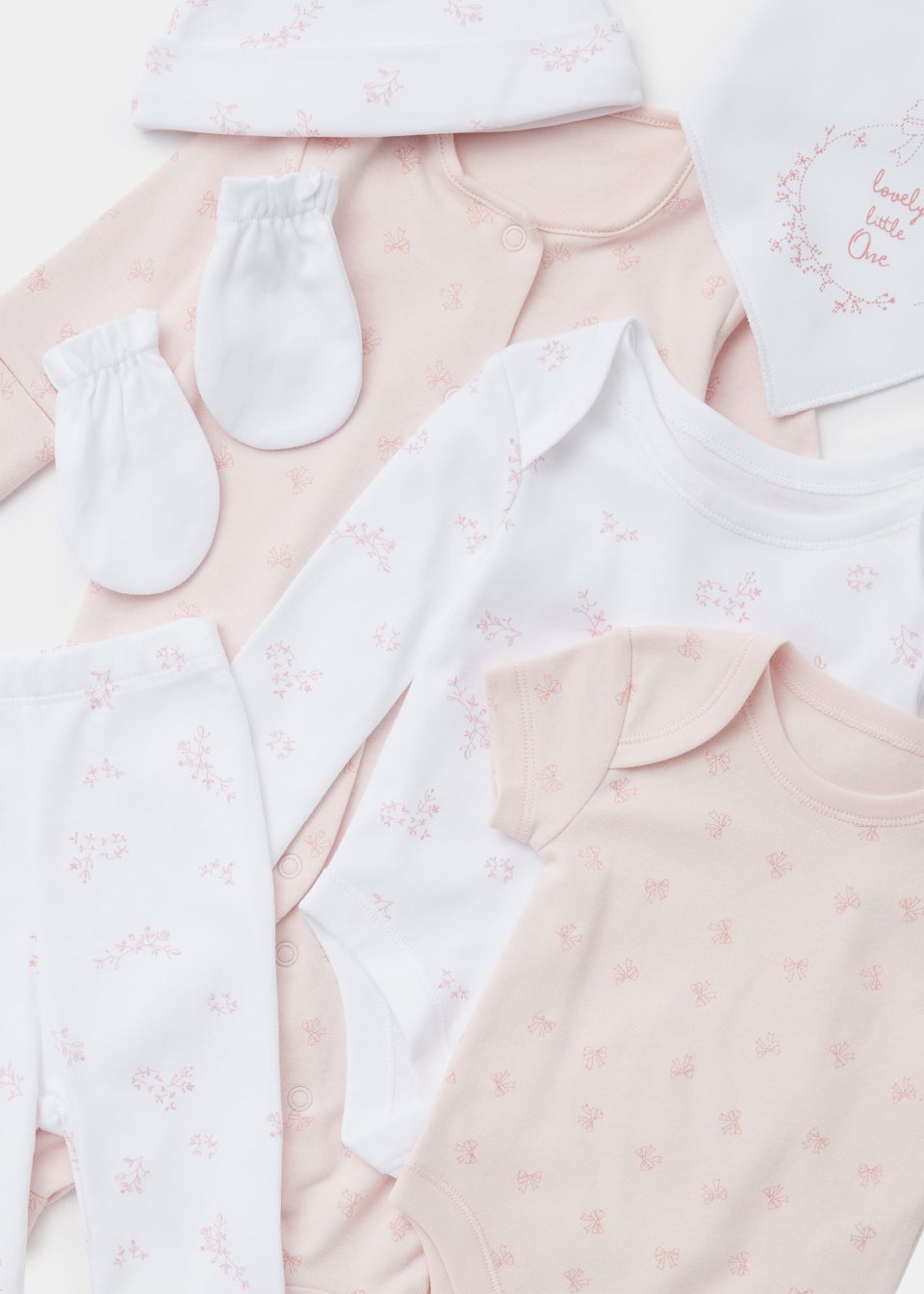 Baby 7 Piece Pink Layette Set (Tiny Baby-6mths)