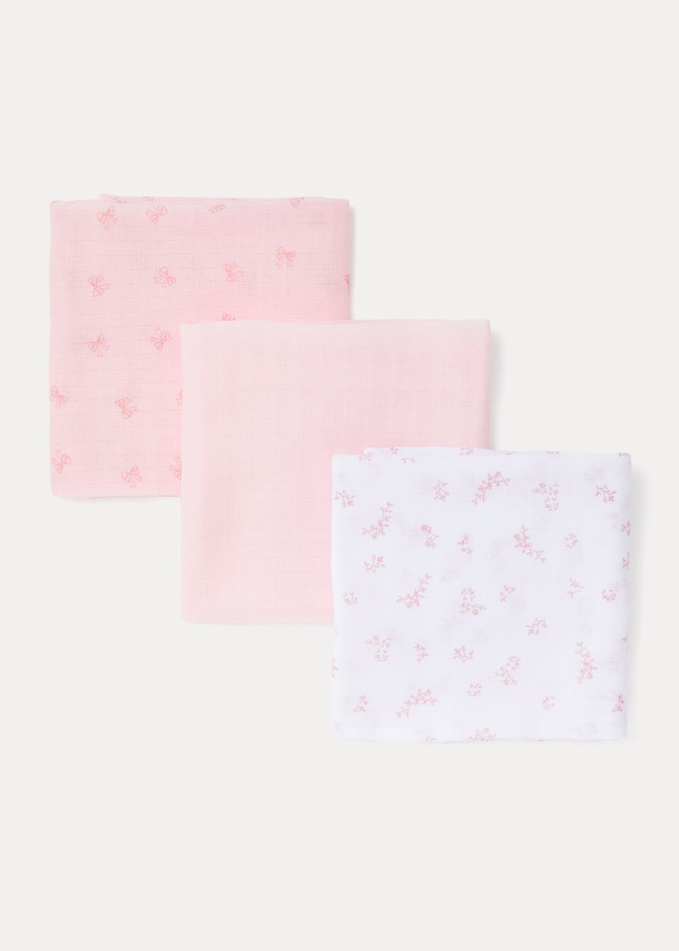3 Pack Pink Muslin Cloths (73cm x 73cm)