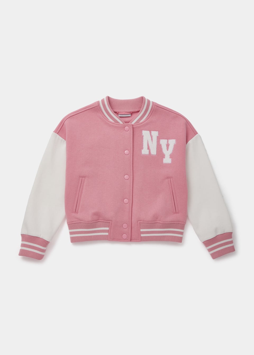 Girls Pink Varsity Jacket (4-13yrs) - Matalan