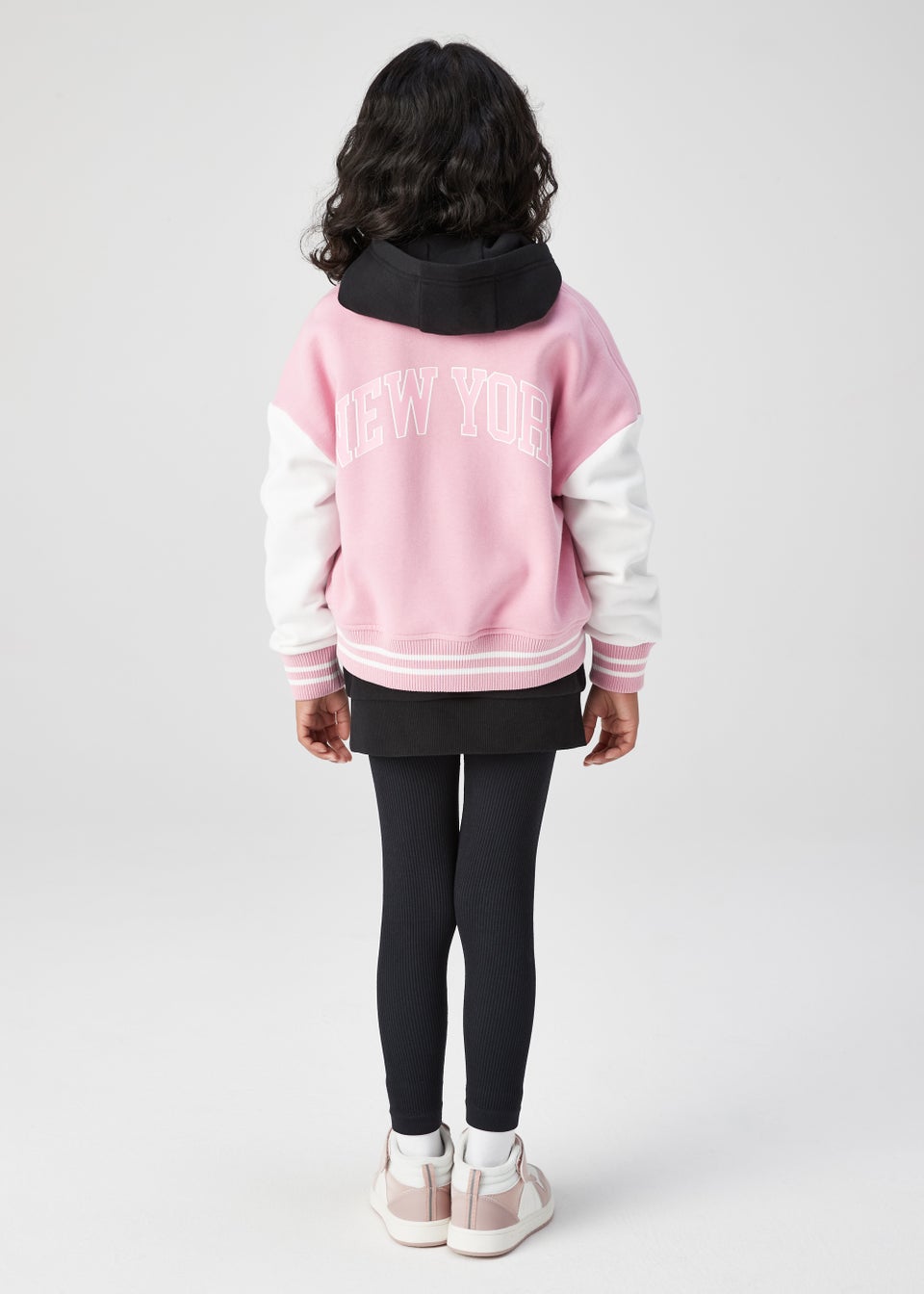 Girls Pink Varsity Jacket 4 13yrs Matalan