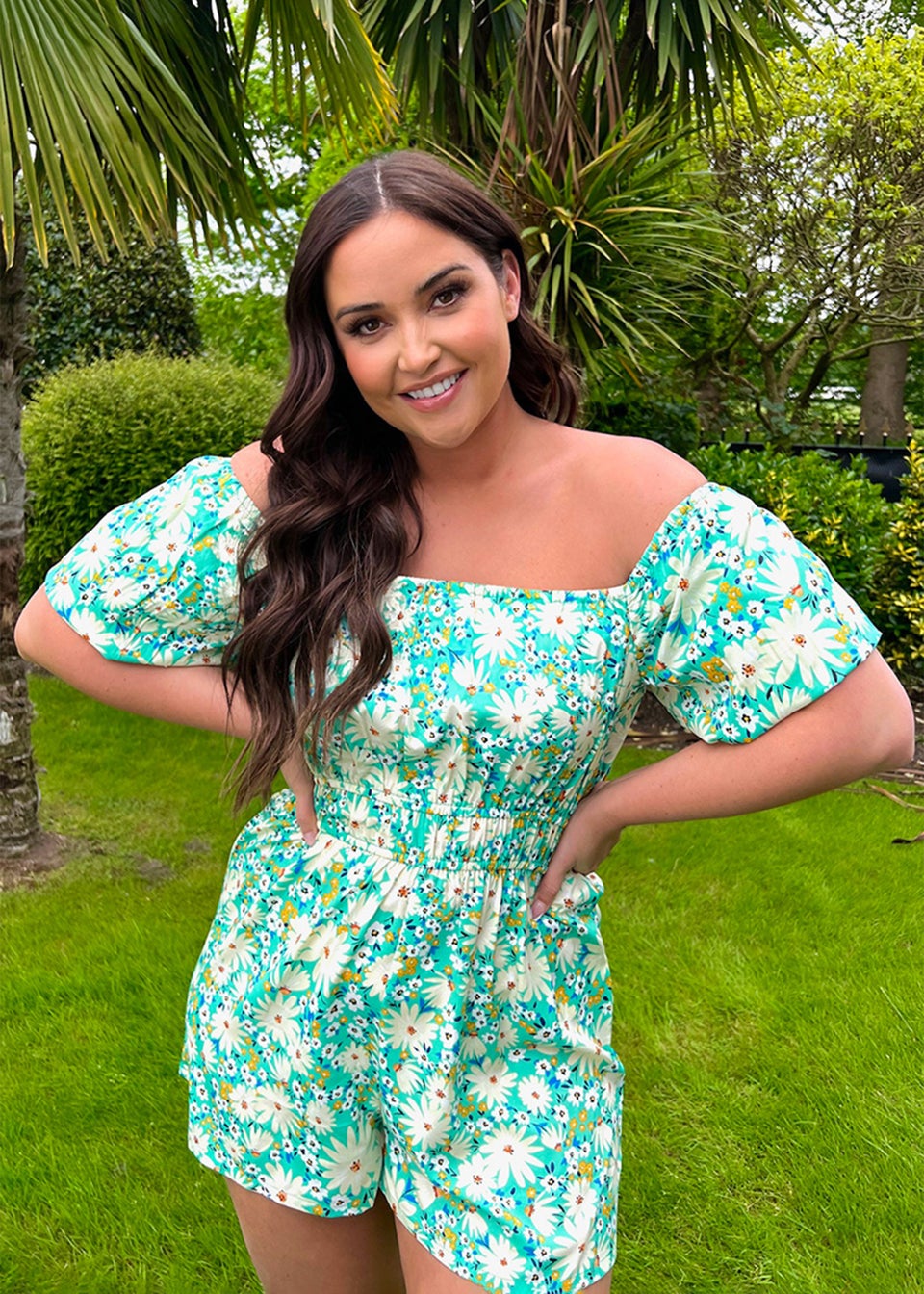 In the Style Jac Jossa Sage Floral Print Playsuit