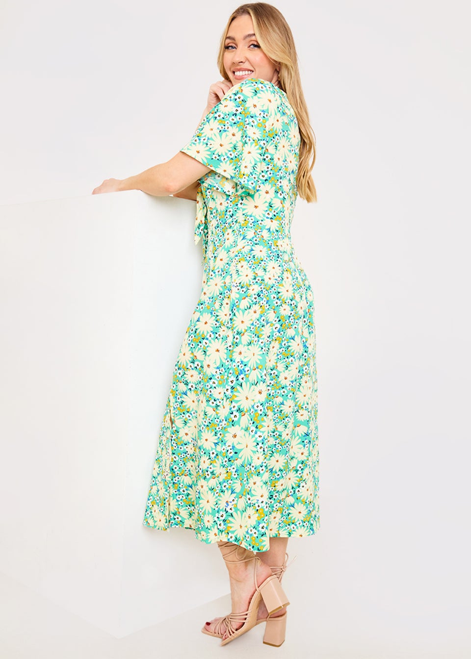 In the Style Jac Jossa Green Print Midaxi Dress