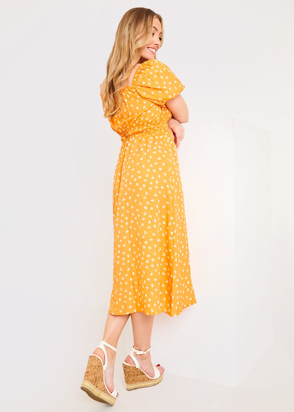 In the Style Jac Jossa Orange Tie Midi Dress