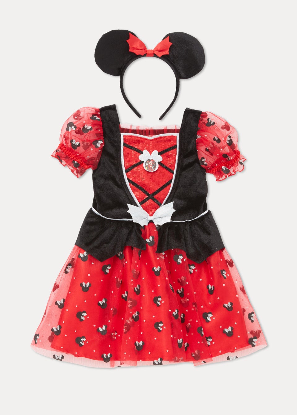 Kids Red Disney Minnie Mouse Witch Fancy Dress Costume (9mths-5yrs)