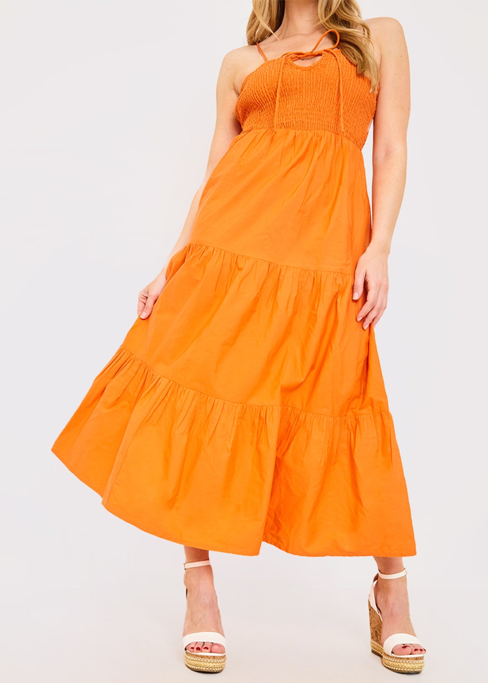 In The Style Jac Jossa Orange Halter Neck Midaxi Dress - Matalan