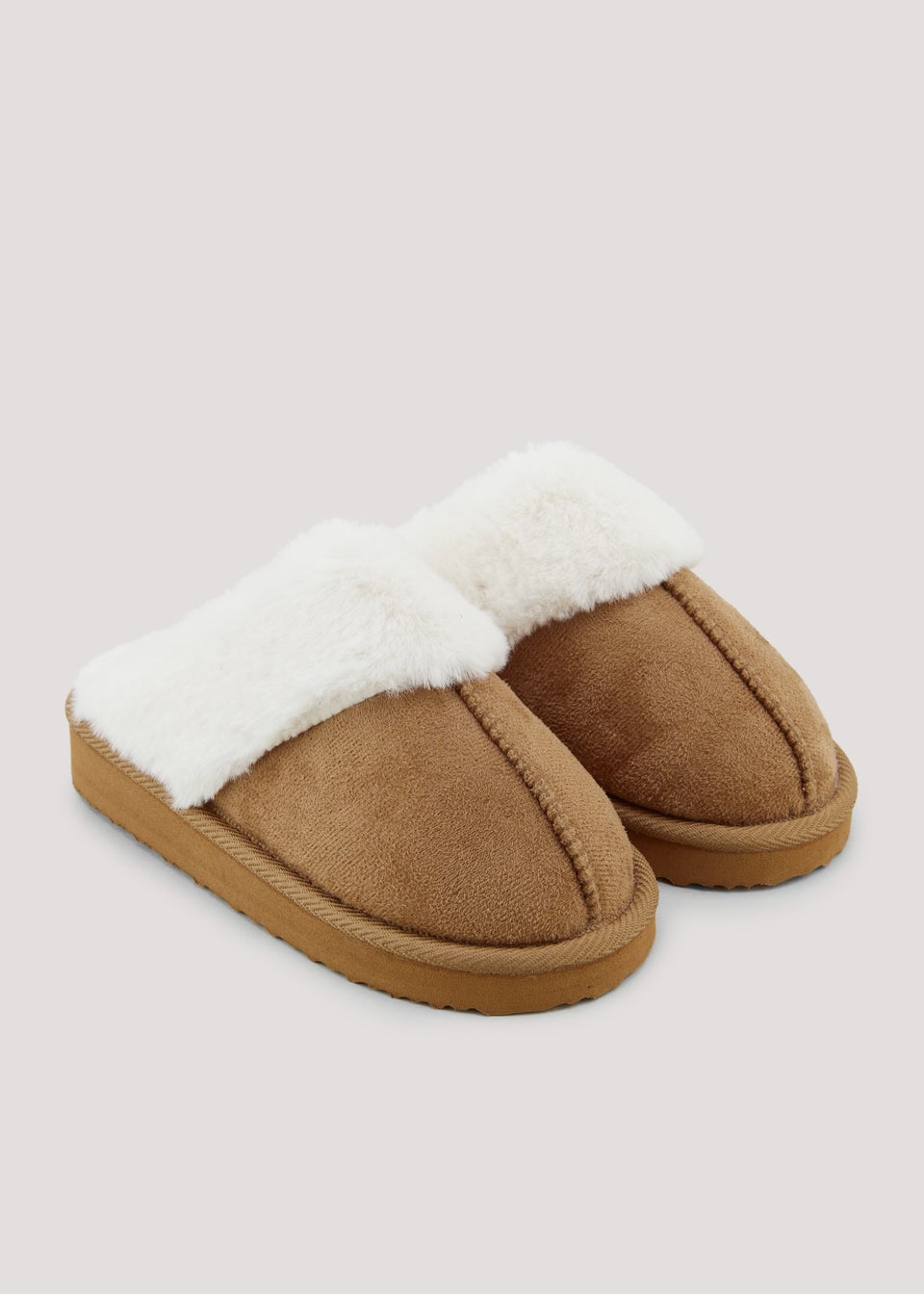 Kids Tan Mule Slippers (Younger 10-Older 5)