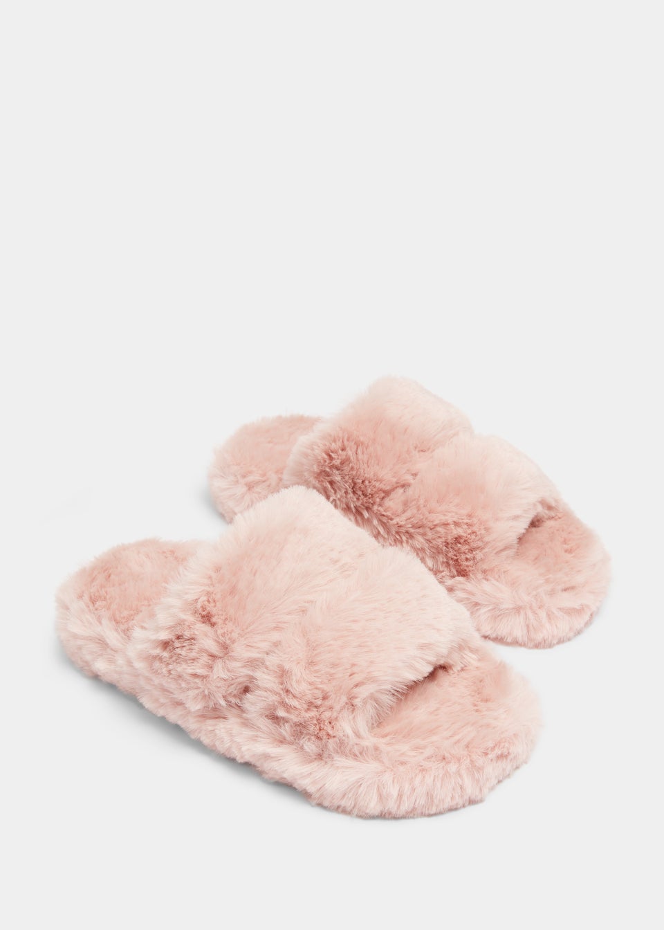 Girls Pink Double Strap Slippers (Younger 10-Older 5)