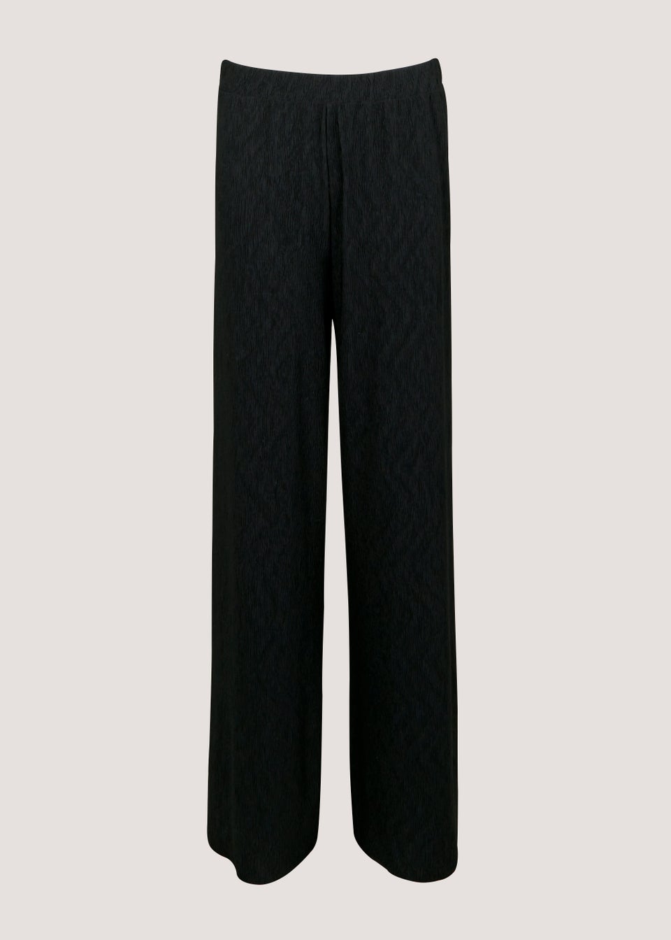 Black Plisse Trousers (Long Length)