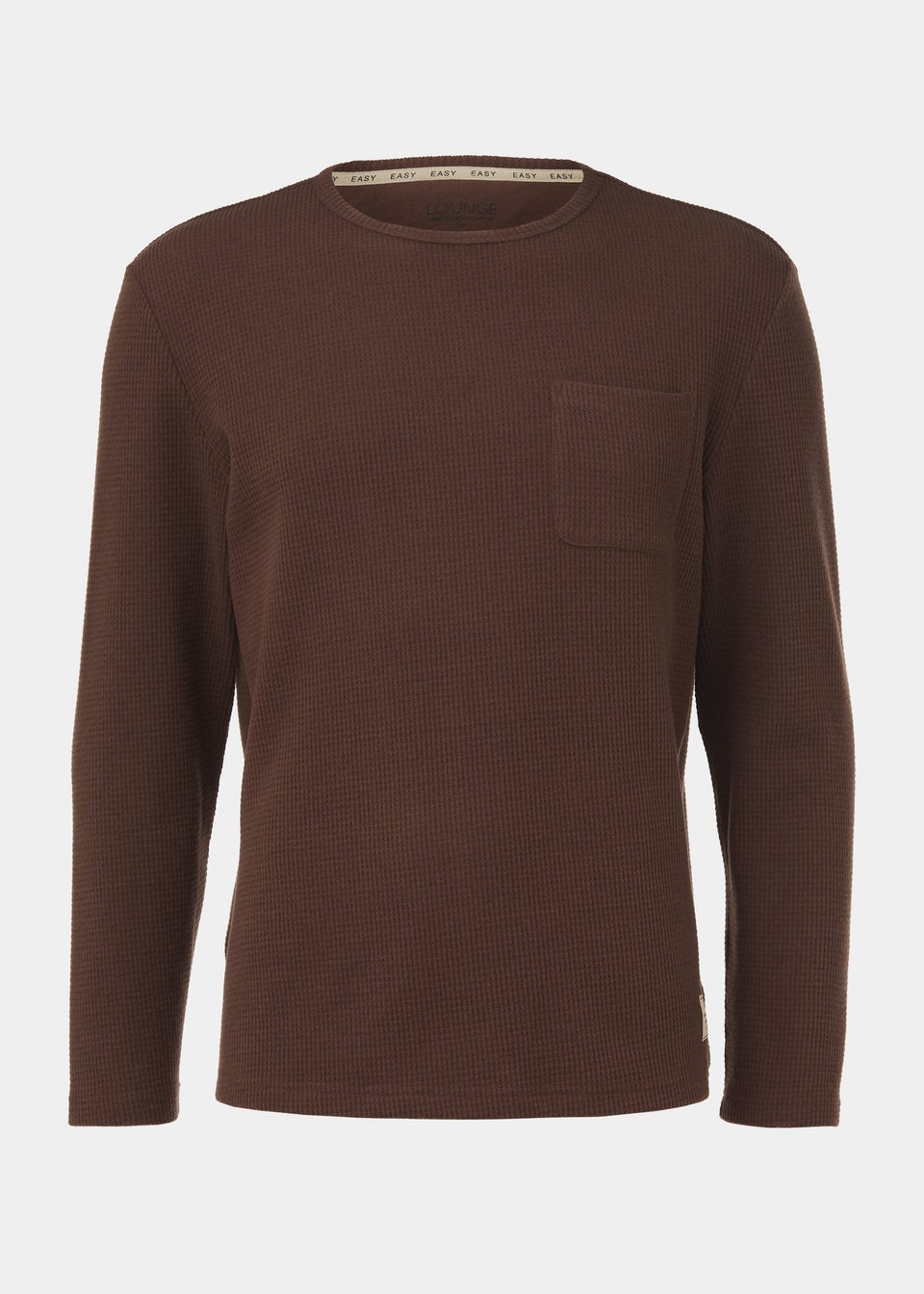 Brown Waffle Long Sleeve Pyjama Top