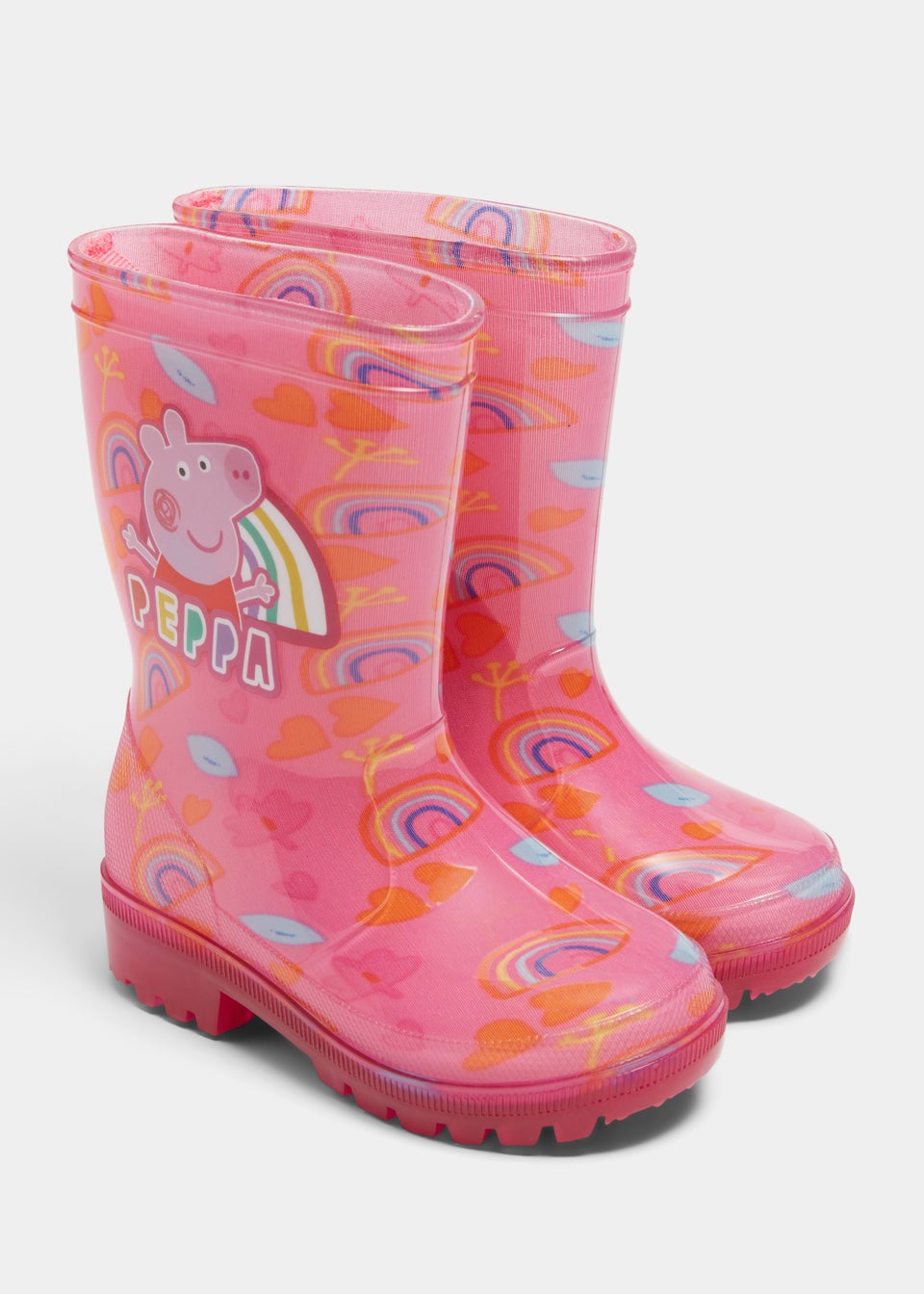 Kids Pink Peppa Pig Light Up Wellies (Younger 4-12)