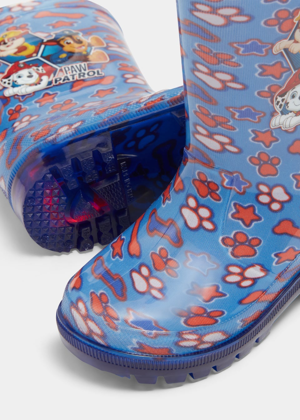 Kids Blue Paw Patrol Light Up Wellies (Younger 4-12)