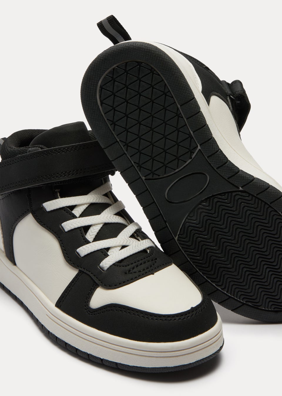 Boys Black PU High Top Trainers (Younger 10-Older 6)