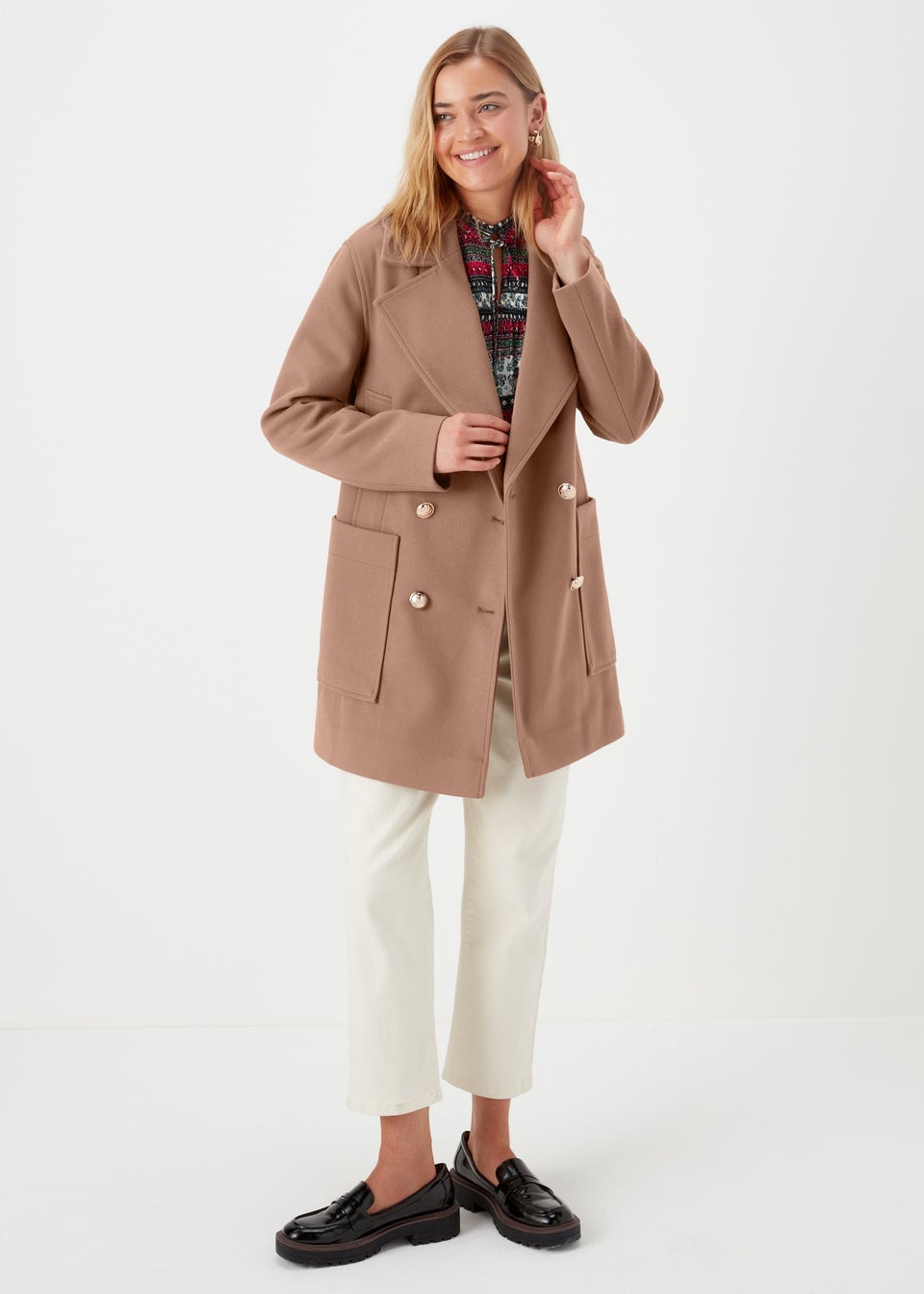 Mocha Pea Coat Matalan