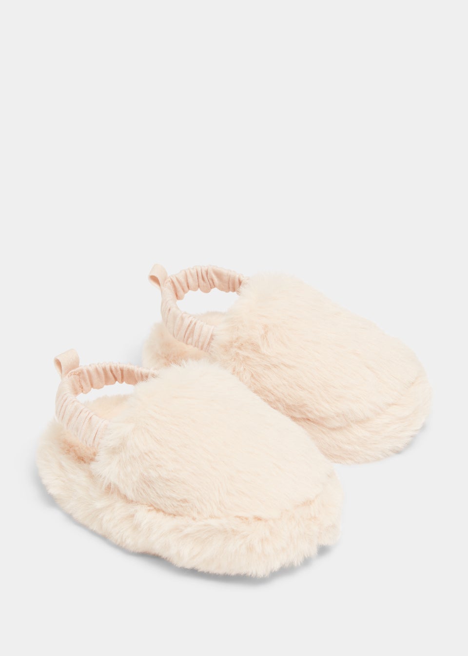 Cream Faux Fur Baby Slippers (Newborn-18mths)