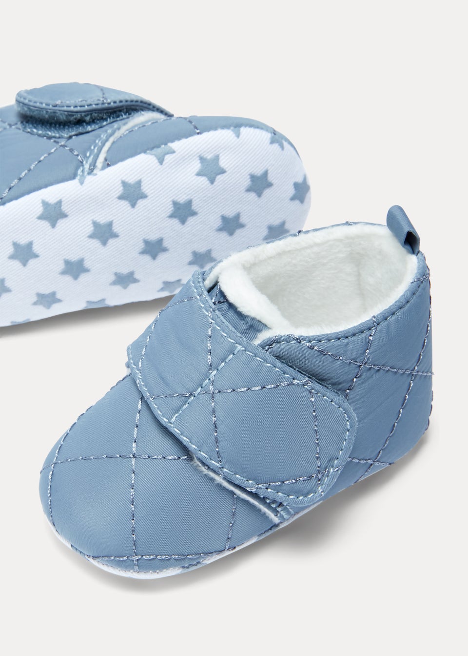 Blue Nylon Soft Sole Baby Shoes (Newborn-18mths)