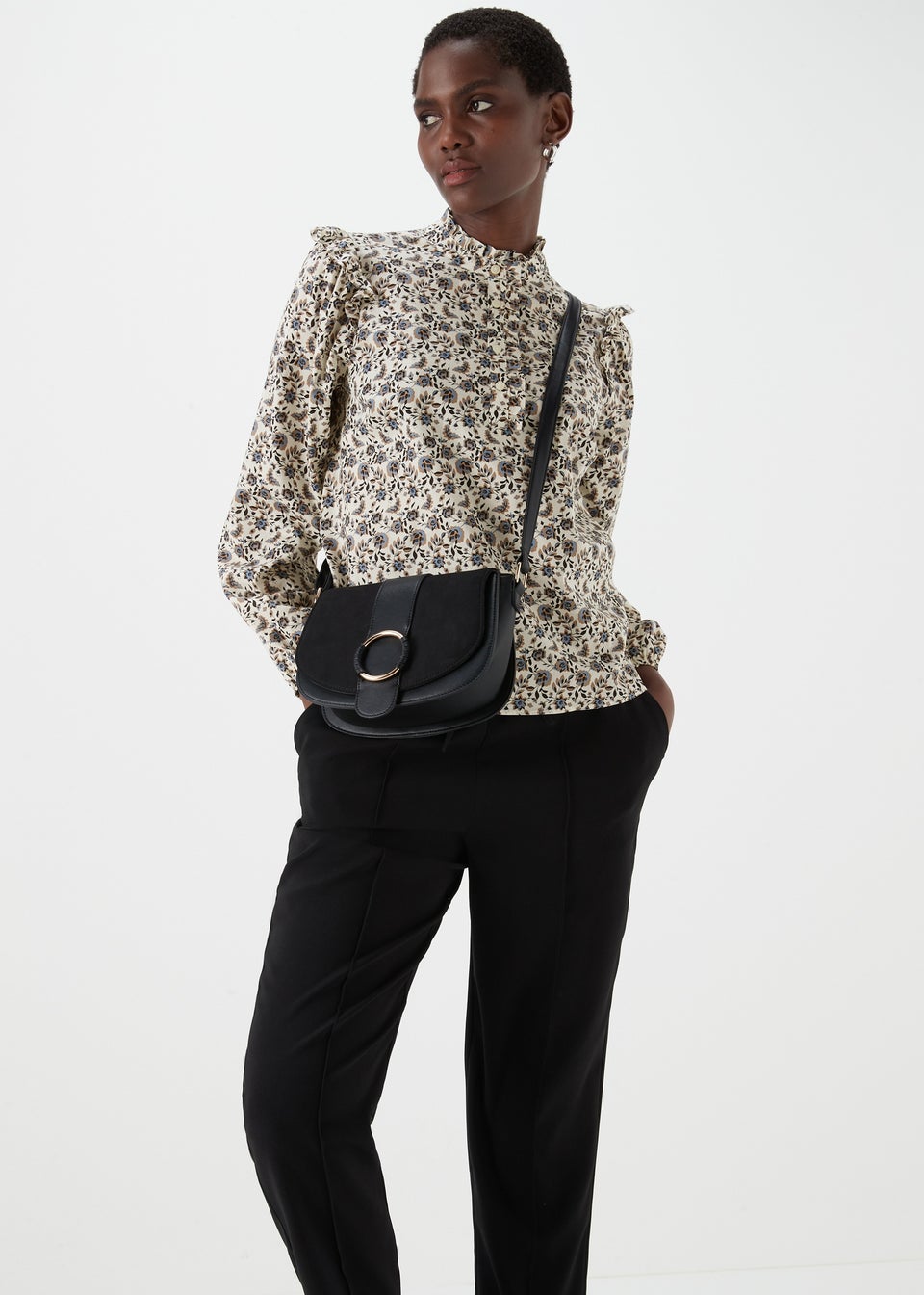 White Printed Cotton Blouse