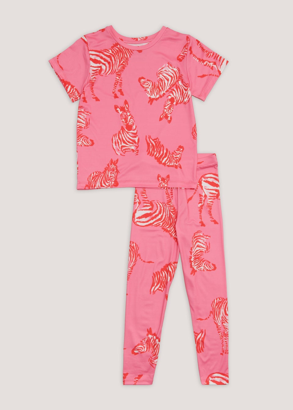 Girls Pink Zebra Long Pyjama Set 5 13yrs