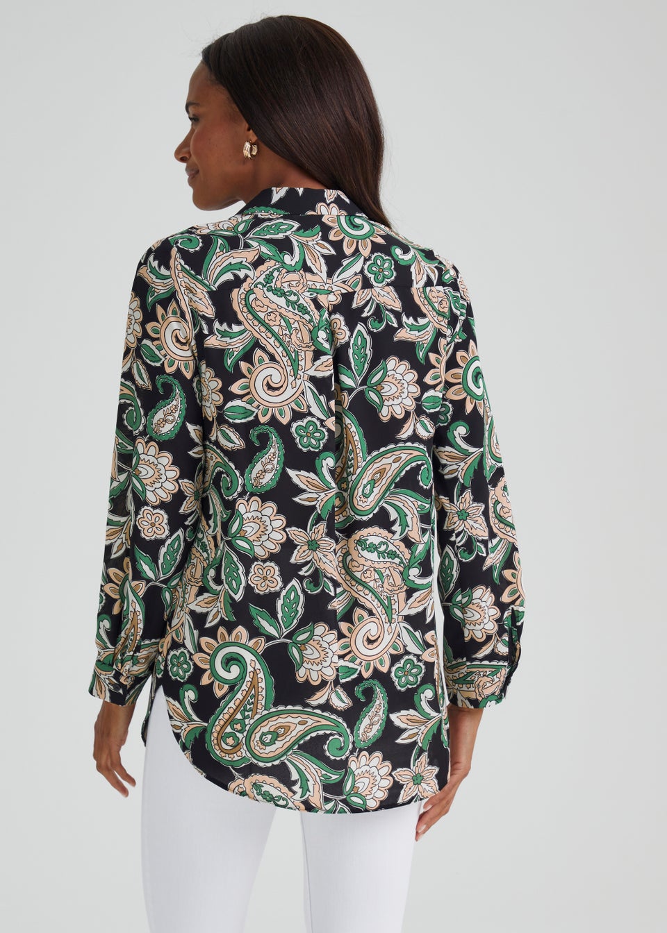 Multicoloured Paisley Print Longline Shirt