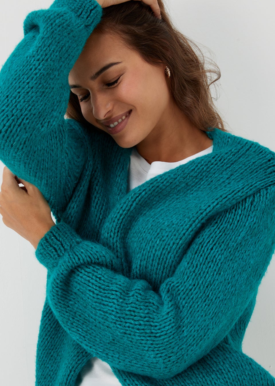 Ladies teal cardigan on sale
