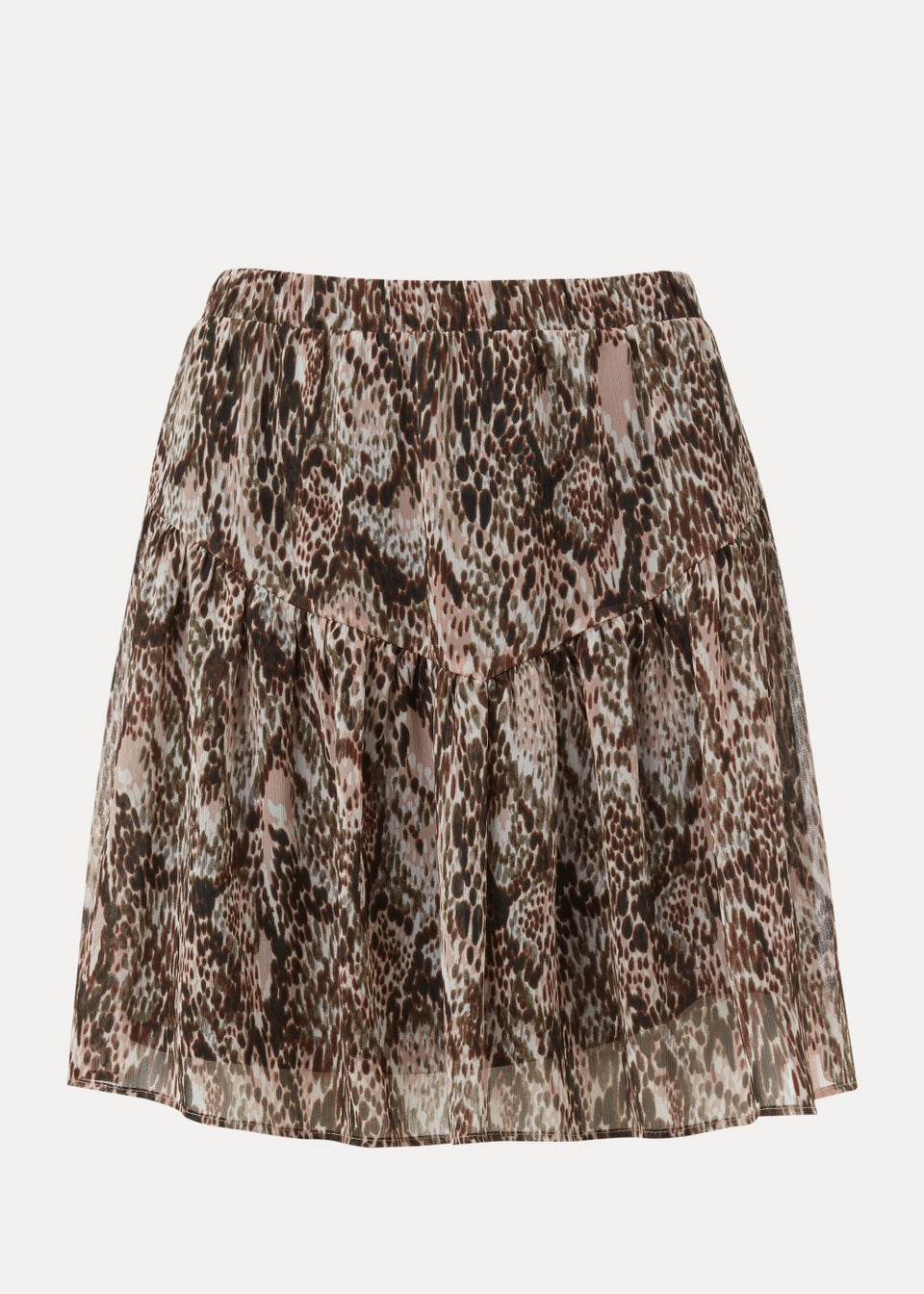 Black Snake Print Chiffon Mini Skirt Matalan