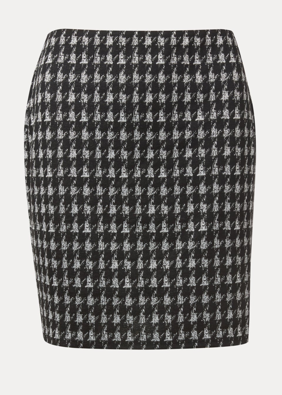 Black Dogstooth Textured Mini Skirt