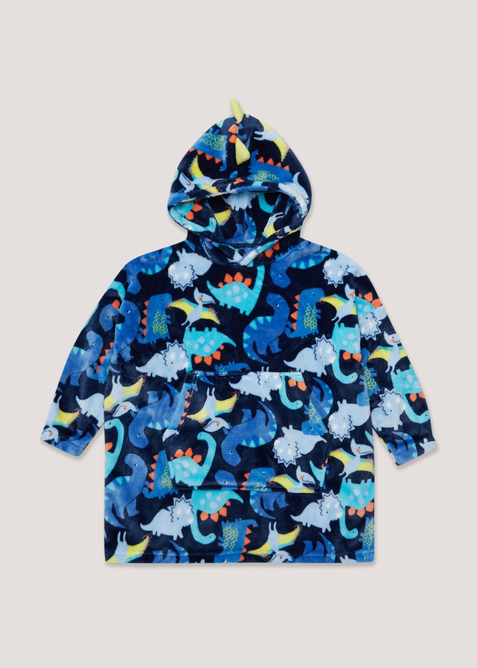 Boys Blue Dinosaur Print Snuggle Hoodie 4 13yrs Matalan