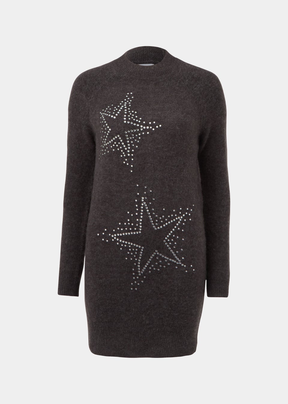 Charcoal Star Embellished Tunic Dress - Matalan