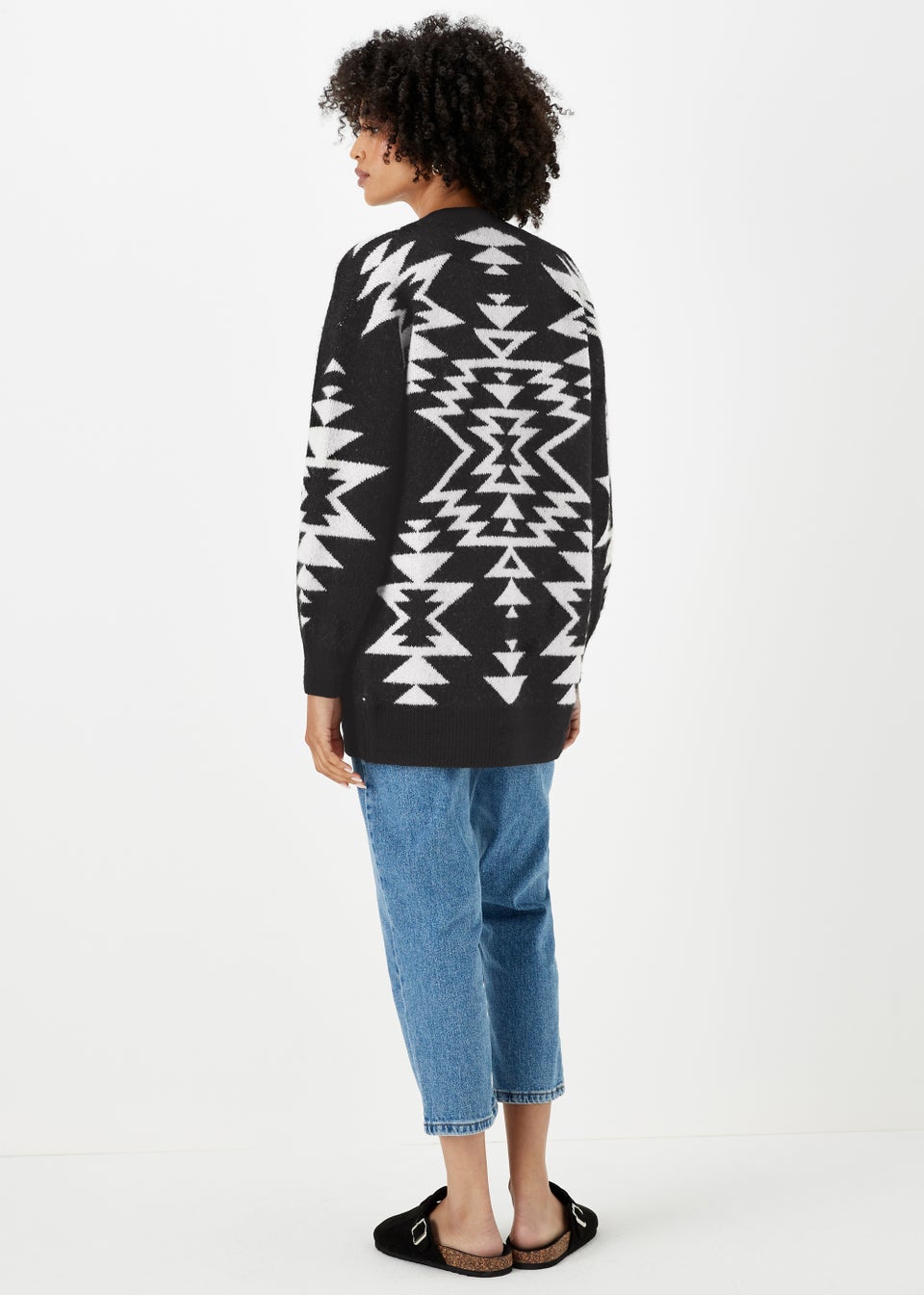 Black Aztec Print Cardigan
