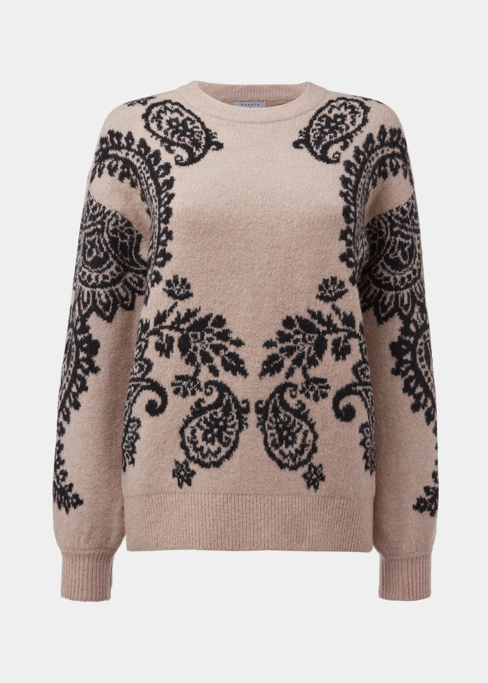 Taupe Paisley Print Jumper