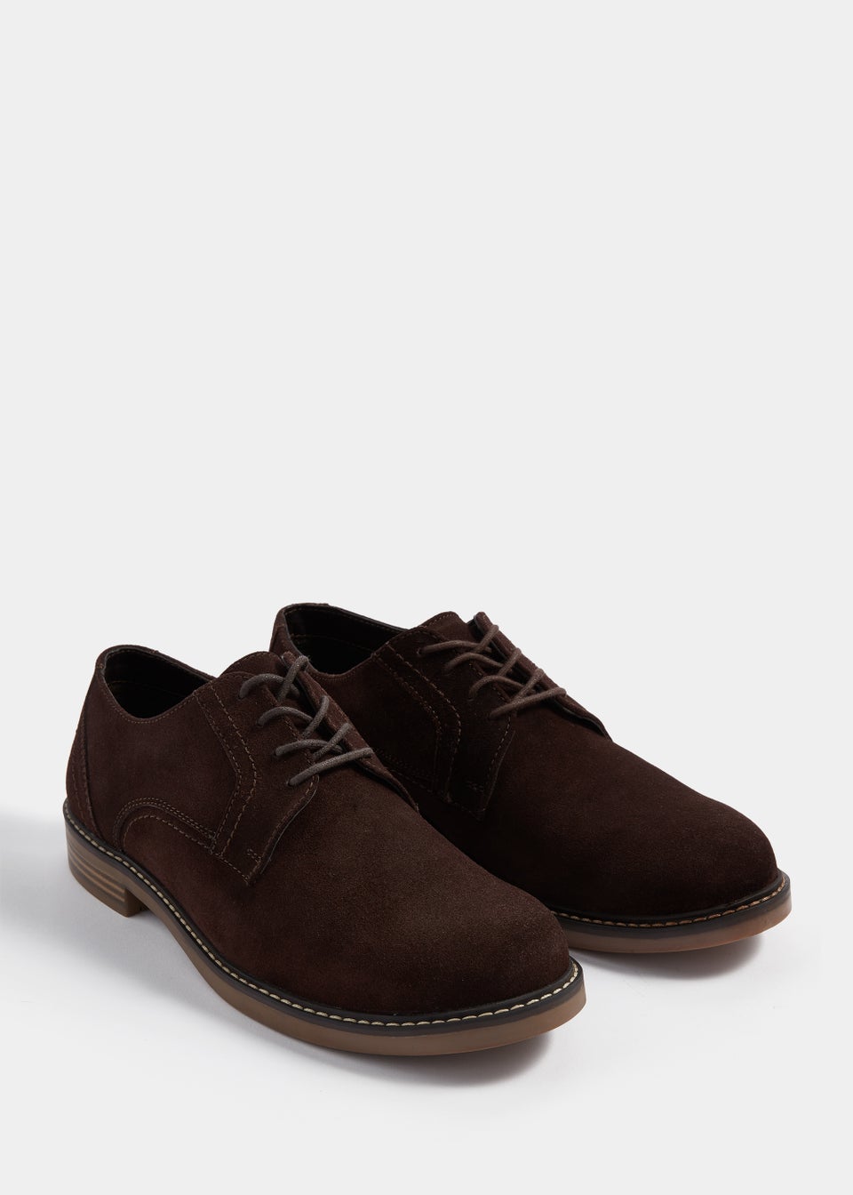 Brown Leather Suede Derby Shoes