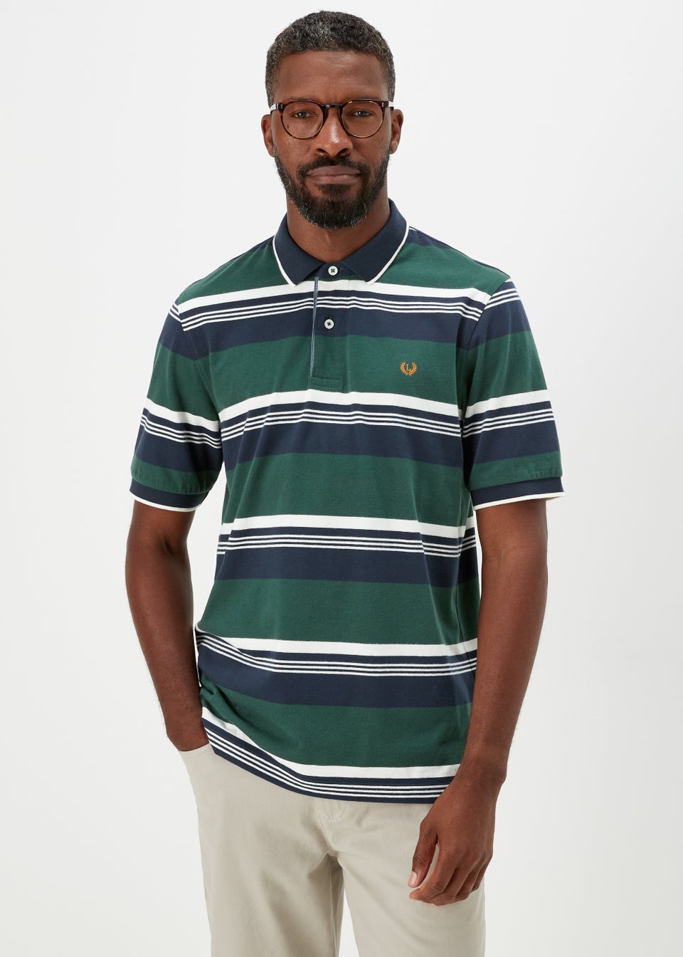 Lincoln Green Stripe Polo Shirt
