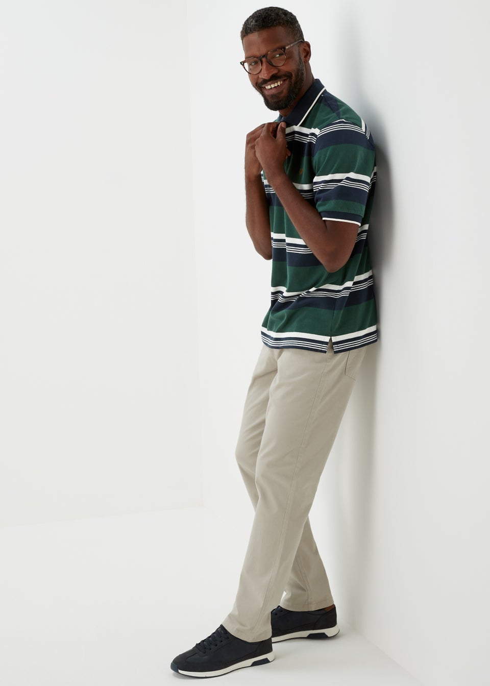 Lincoln Green Stripe Polo Shirt
