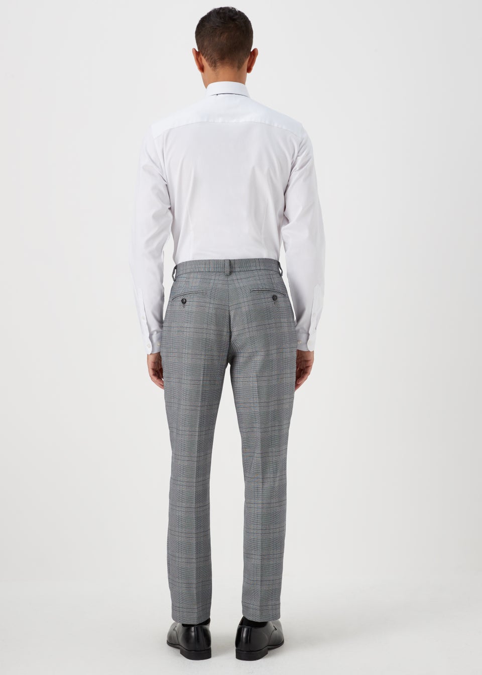 Taylor & Wright Forth Grey Check Skinny Fit Suit Trousers