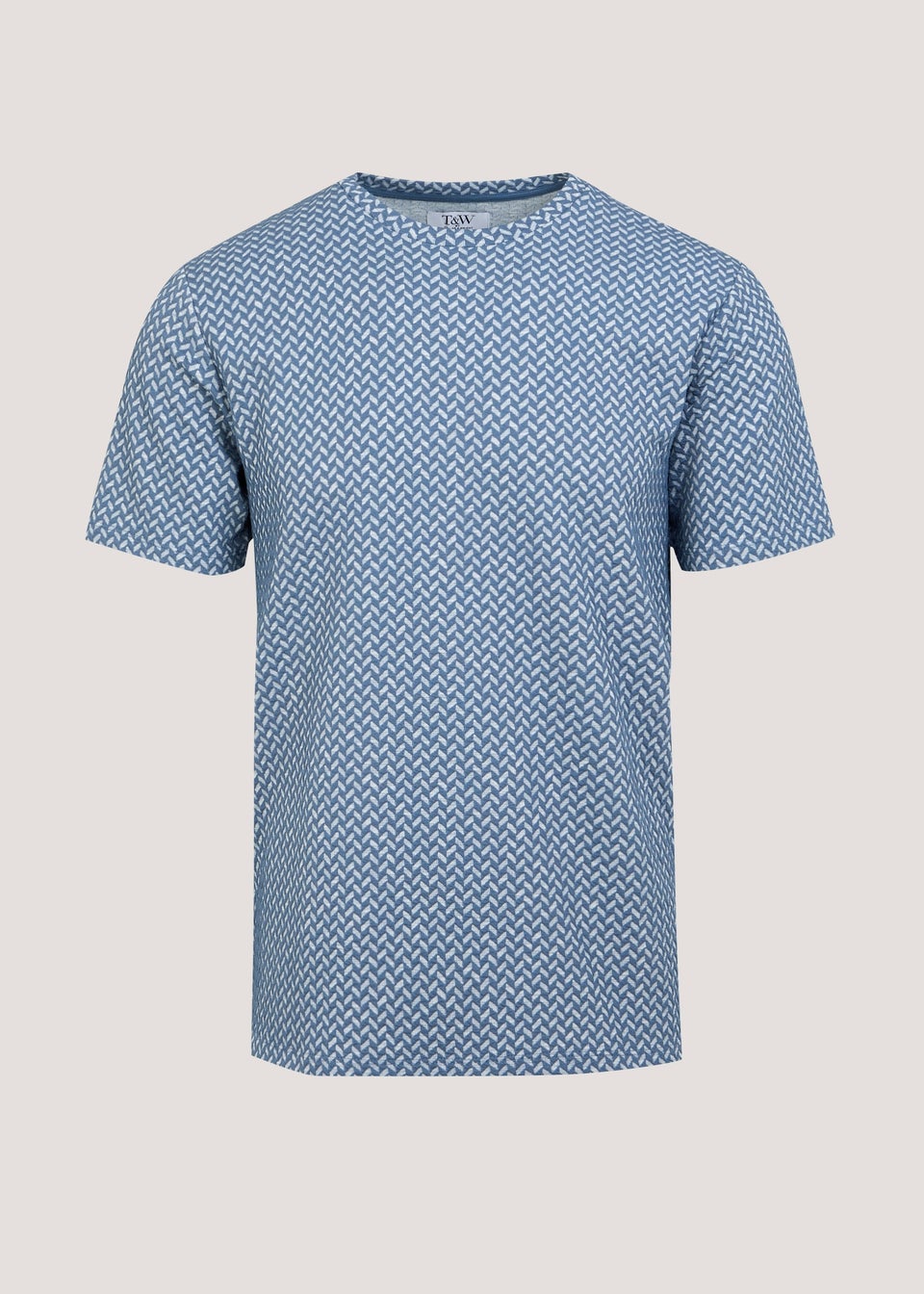 Dark Blue Tonal Print T-Shirt