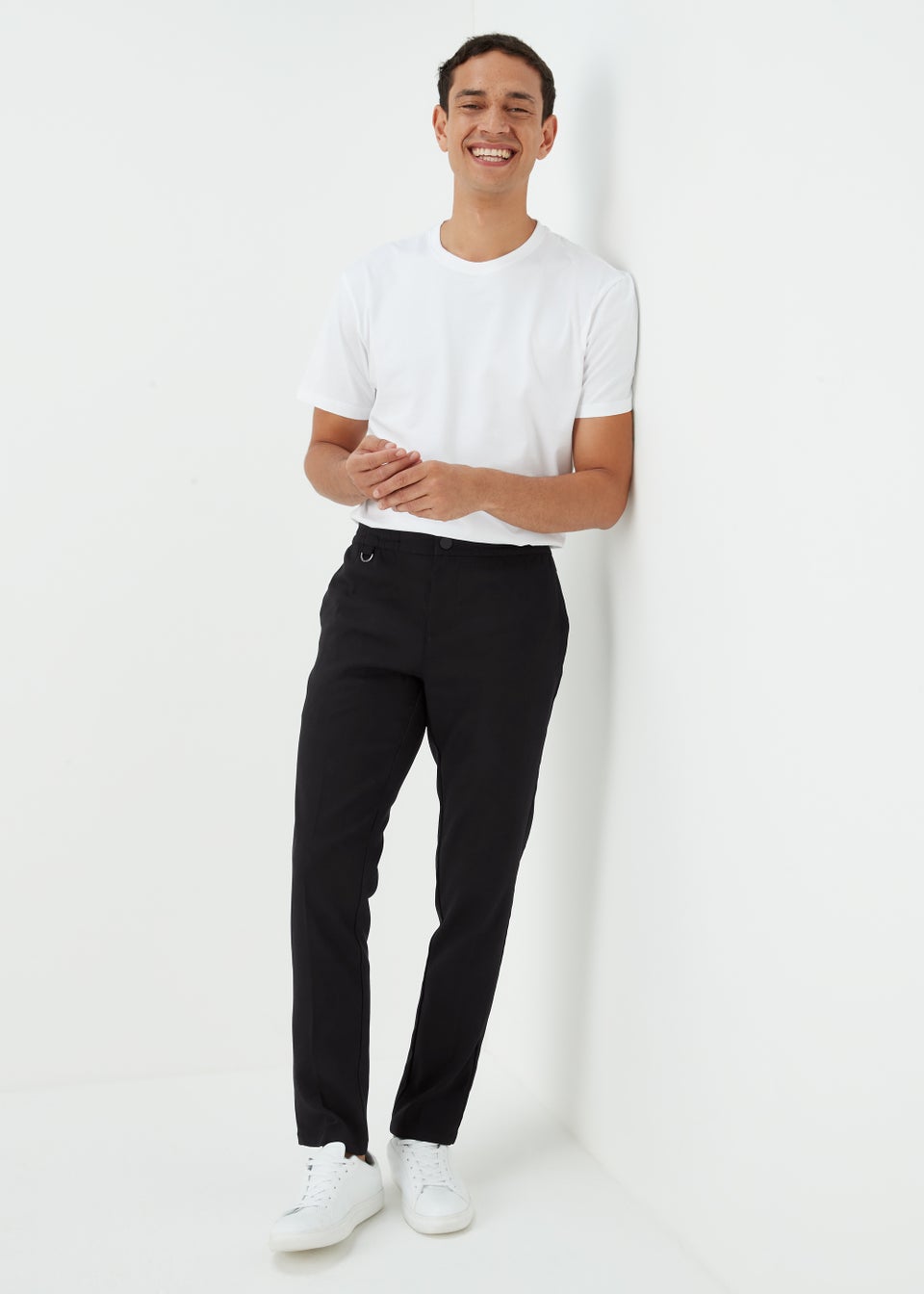 Black Smart Stretch Trousers - Matalan