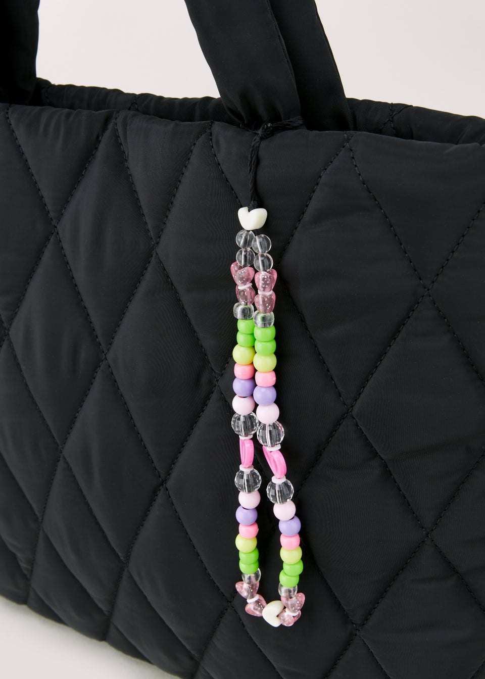 Kids Black Quilted Charm Bag