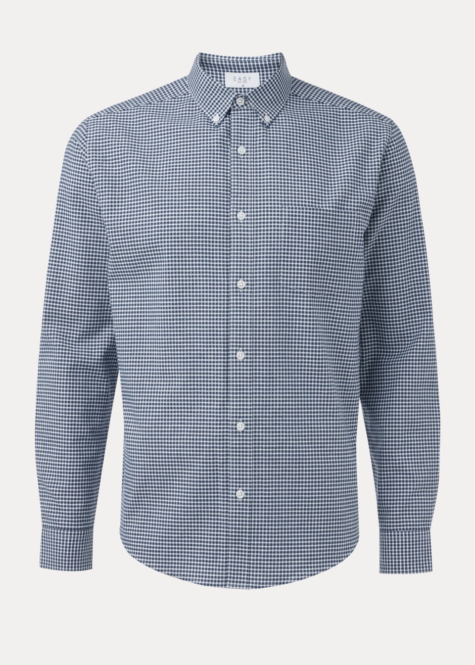 Blue Gingham Oxford Long Sleeve Shirt - Matalan
