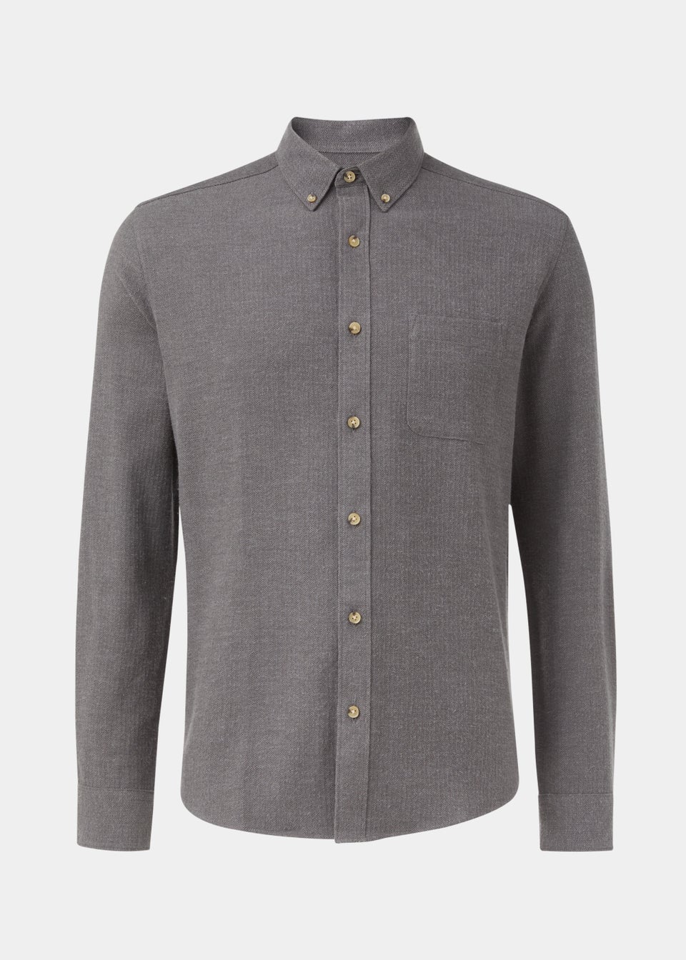 Grey Herringbone Shirt - Matalan