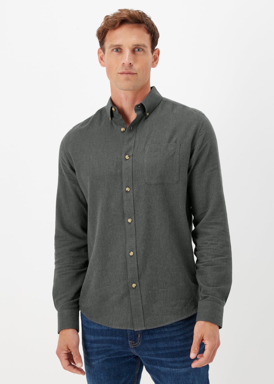 Khaki Twill Long Sleeve Shirt