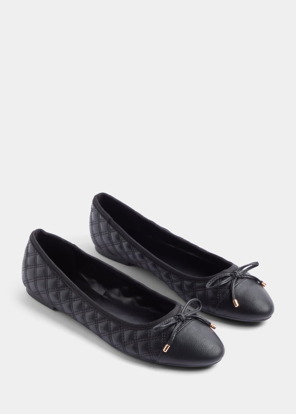 Black Quilted Ballet Shoes