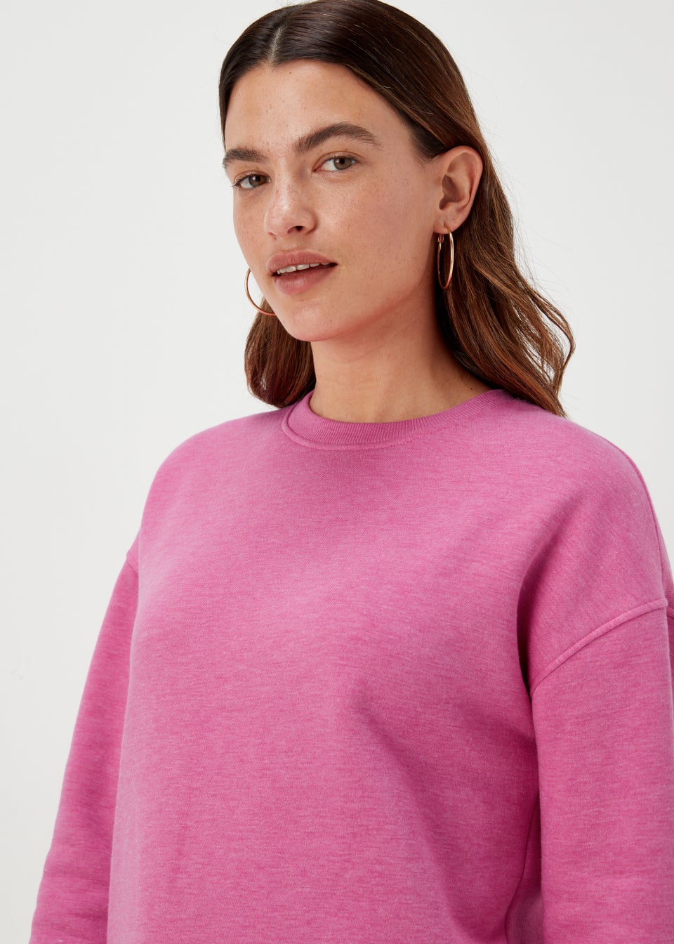 Pink Marl Longline Sweatshirt - Matalan