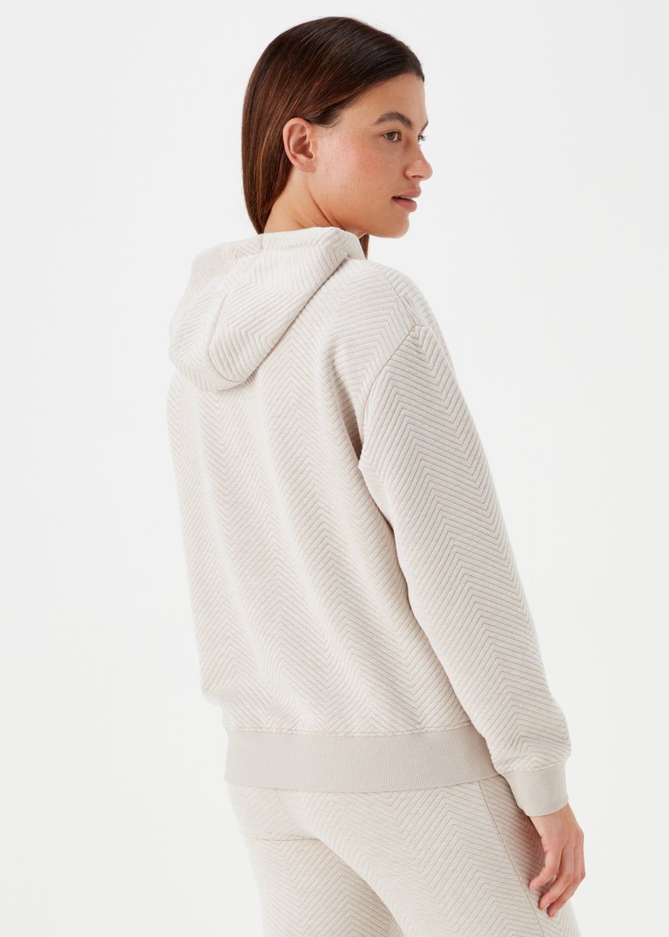 Oatmeal Quilted Hoodie - Matalan