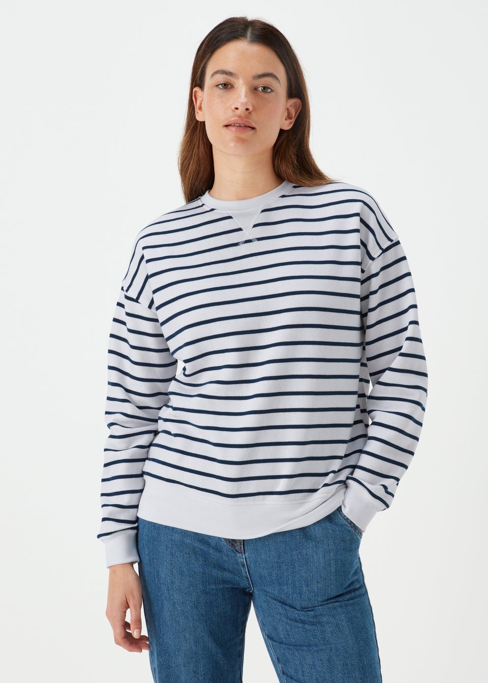 Cream Stripe Sweatshirt