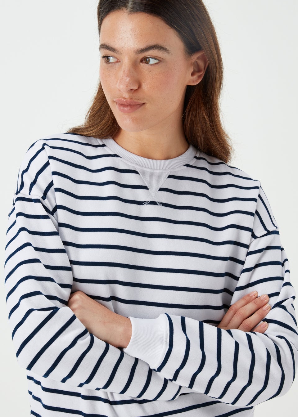 Cream Stripe Sweatshirt