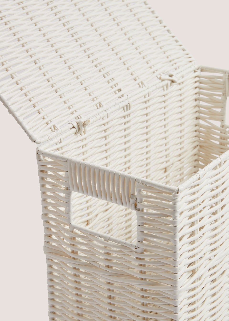 White Narrow Toilet Storage Basket (30cm x 35cm x 18cm)