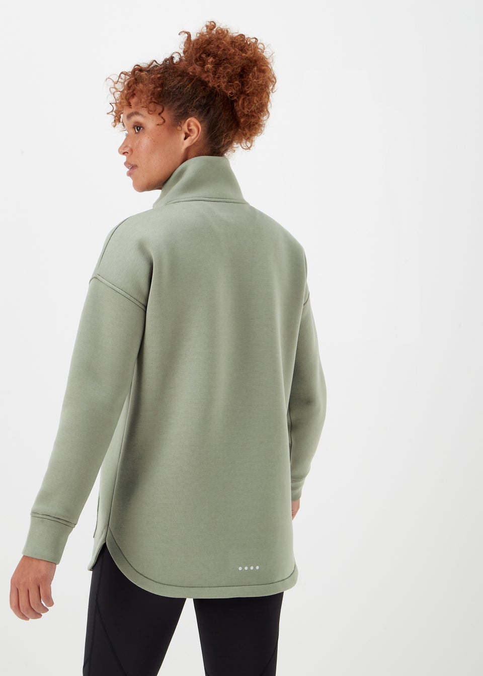 Souluxe Khaki Half Zip Scuba Jacket