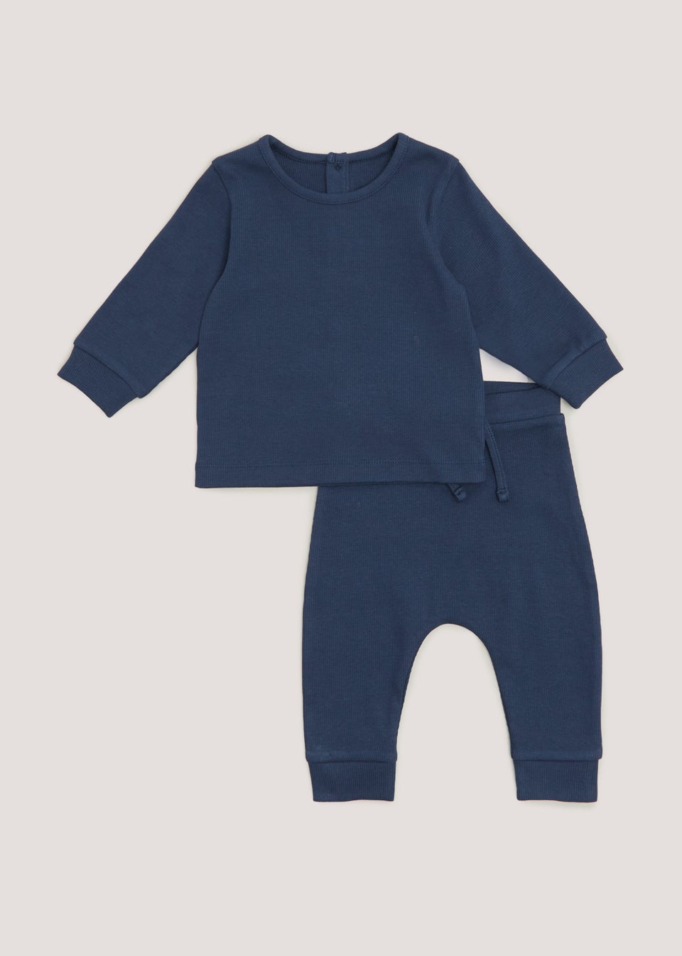 Baby Navy Ribbed Sweatshirt & Joggers Set (Newborn-23mths)
